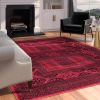 Alastair Red and Black Viscose Area Rug 8x10 - as Pic
