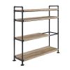 Brantley Bookshelf with 4 Shelves in Oak Sandy Black Finish - Default
