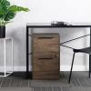 D400mm WOOD FILE CABINET 2 DRAWERS Grey - as Pic