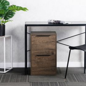 D400mm WOOD FILE CABINET 2 DRAWERS Grey - as Pic