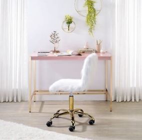Midriaks Writing Desk with USB Port in Pink Gold Finish OF00024 - Default