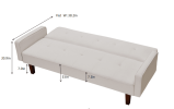 Beige Sofa Bed - White