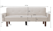 Beige Sofa Bed - White