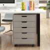 Office pulley movable file cabinet Wooden drawer cabinet Office storage cabinet Low cabinet - as Pic