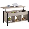 Alden Design Lift Top Coffee Table with 3 Storage Compartments - Rustic Gray