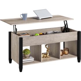 Alden Design Lift Top Coffee Table with 3 Storage Compartments - Rustic Gray