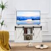 decorative wooden TV / storage cabinet with two sliding barn doors;  available for bedroom;  living room; corridor - White
