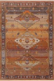 Stylish Classic Pattern Design Vintage Bohemian Southwestern Sierra Area Rug - Brown & Yellow - 2' X 3'