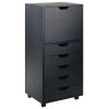 Halifax Tall Storage Cabinet; 5-Drawer; Black - 20616
