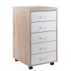 Kenner 5-Drawer Cabinet; Reclaimed Wood and White - 18556
