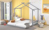 Extending House Bed, Wooden Daybed, - Gray