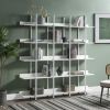 [VIDEO] 5 Tier Bookcase Home Office Open Bookshelf, Vintage Industrial Style Shelf with Metal Frame, MDF Board - White