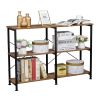 3-Tier Console Sofa Table, Industrial Foyer Table for Living Room, Entry Way, Hallway, Rustic Brown RT - Rustic brown