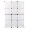 12-Cube Storage Shelf Cube Shelving Bookcase Bookshelf Organizing Closet Toy Organizer Cabinet White Color YF - White