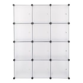 12-Cube Storage Shelf Cube Shelving Bookcase Bookshelf Organizing Closet Toy Organizer Cabinet White Color YF - White