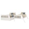 TOPMAX Solid Wood Twin Over Full Bunk Bed with Two Storage Drawers; White - as pic
