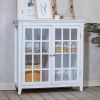 36 inch Accent Cabinet; Multipurpose Cabinet with 2 Open Doors ; white - pic