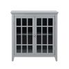 36 inch Accent Cabinet; Multipurpose Cabinet with 2 Open Doors ; Grey - pic
