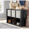 6 cube storage boxes; bookshelves; display cabinets; storage cabinets - Solid Black - Particle Board, Medium Density Fiberboard