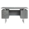 Techni Mobili Modern Office Desk with Storage; Grey - as pic
