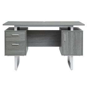 Techni Mobili Modern Office Desk with Storage; Grey - as pic