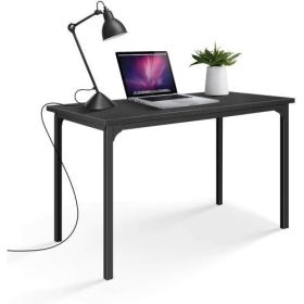 Simple Deluxe Modern Design; Simple Style Table Home Office Computer Desk for Working; Studying; Writing or Gaming; Black - as pic
