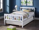 Twin Bed with trundle; White - as picture