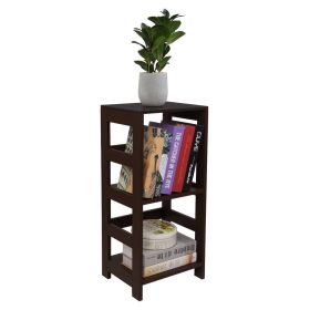 Wooden Bookshelf Rack 3 Tier Bookcase Shelf Storage Organizer, Brown RT - Brown