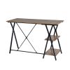 Computer Desk with 2 layers - GREY WOOD