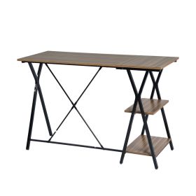 Computer Desk with 2 layers - GREY WOOD