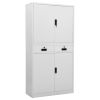 vidaXL Office Cabinet Light Gray 35.4"x15.7"x70.9" Steel - Grey