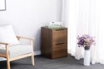 D400mm WOOD FILE CABINET 2 DRAWERS Grey - as Pic