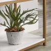 6-Shelf Gold Metal Frame Bookcase;  White - White