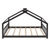 Full Size House Bed Wood Bed; Espresso - as Pic