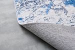 ZARA Collection Abstract Design Silver Blue Machine Washable Super Soft Area Rug - as Pic
