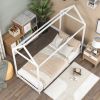 Twin Size Wooden House Bed; White(New) - as Pic