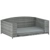 Dog Bed; Pet Bed; Pet Enclosures; Pet Outdoor Furniture; Pet Patio Furniture; Seasonal PE Wicker Pet Furniture; Dog Bed With Cushion - as Pic