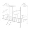 Metal House Bed Frame Twin Size with Slatted Support No Box Spring Needed - Black