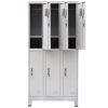 vidaXL Locker Cabinet with 6 Compartments Steel 35.4"x17.7"x70.9" Gray - Grey