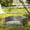 Dog Bed; Pet Bed; Pet Enclosures; Pet Outdoor Furniture; Pet Patio Furniture; Seasonal PE Wicker Pet Furniture; Dog Bed With Cushion - as Pic