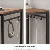 Walnut 55'Office Desk with 8 Hooks - as picture
