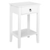 FCH Two-layer Bedside Cabinet Coffee Table with Drawer White RT - White