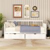 Twin Size Daybed Wood Bed with Two Drawers; White(OLD SKU:LP000057AAK) - as Pic