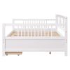 Twin Size Daybed Wood Bed with Two Drawers; White(OLD SKU:LP000057AAK) - as Pic