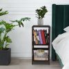 Wooden Bookshelf Rack 3 Tier Bookcase Shelf Storage Organizer, Brown RT - Brown