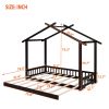 Extending House Bed, Wooden Daybed, - Espresso