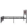 Metal and Wood Bed Frame with Headboard and Footboard ; Twin Size Platform Bed ; Easy to Assemble(BLACK) - WF199191AAB