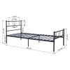 Metal Bed Frame Twin Size with Headboard and Footboard Single Platform Mattress Base; Metal Tube(twinsize; black) No Box Spring Needed - pic