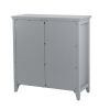 36 inch Accent Cabinet; Multipurpose Cabinet with 2 Open Doors ; Grey - pic