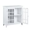 36 inch Accent Cabinet; Multipurpose Cabinet with 2 Open Doors ; white - pic
